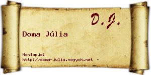 Doma Júlia névjegykártya